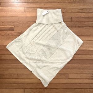 NWT Anthropologie Wrightston Turtleneck Poncho Ivory One Size